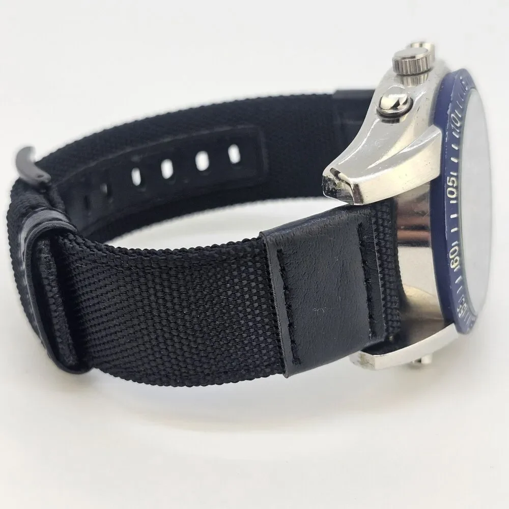 US POLO ASSN Analog Digital Men's Watch 45MM New Black Canvas Bands New Battery‎